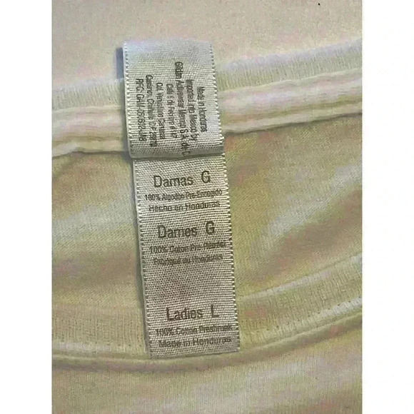 Firestone Women's Size LRG White Logo T-Shirt Gildan Brand Cap Sleeve - Picture 6 of 9